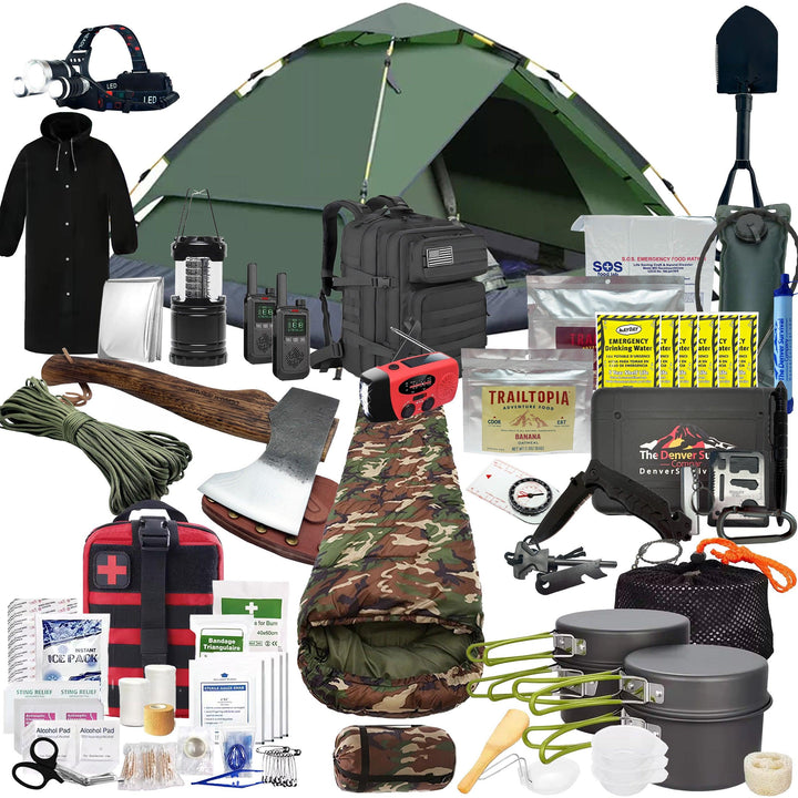1 Person 72 Hour Survival Bag with Camping Supplies - Denver Survival - bugout bags, survival backpack, survival gear backpack, survival bags