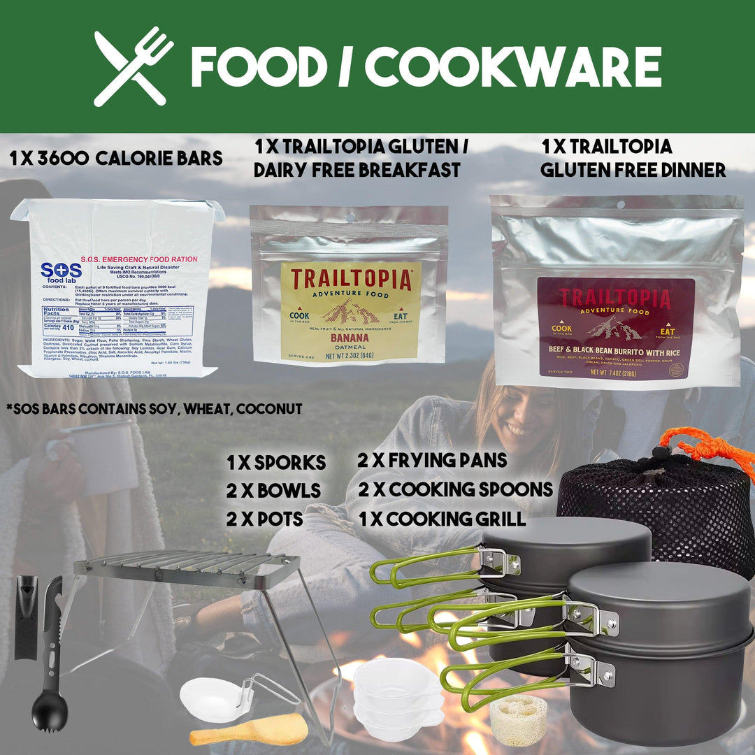 1 Person 72 Hour Survival Bag with Camping Supplies - Denver Survival - bugout bags, survival backpack, survival gear backpack, survival bags