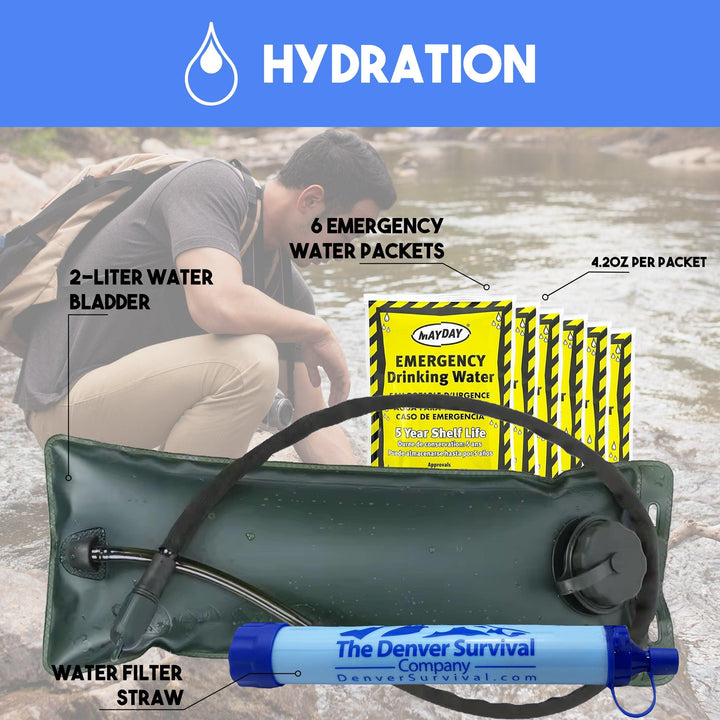 1 Person 72 Hour Survival Bag with Camping Supplies - Denver Survival - bugout bags, survival backpack, survival gear backpack, survival bags