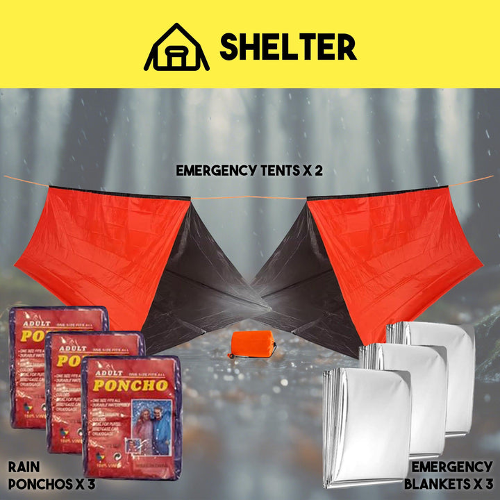 3 Person 72 Hour Survival Bug Out Bag with Backpack, Food, Water, and Shelter - Denver Survival - survival backpack survival gear survival supplies survival equipment