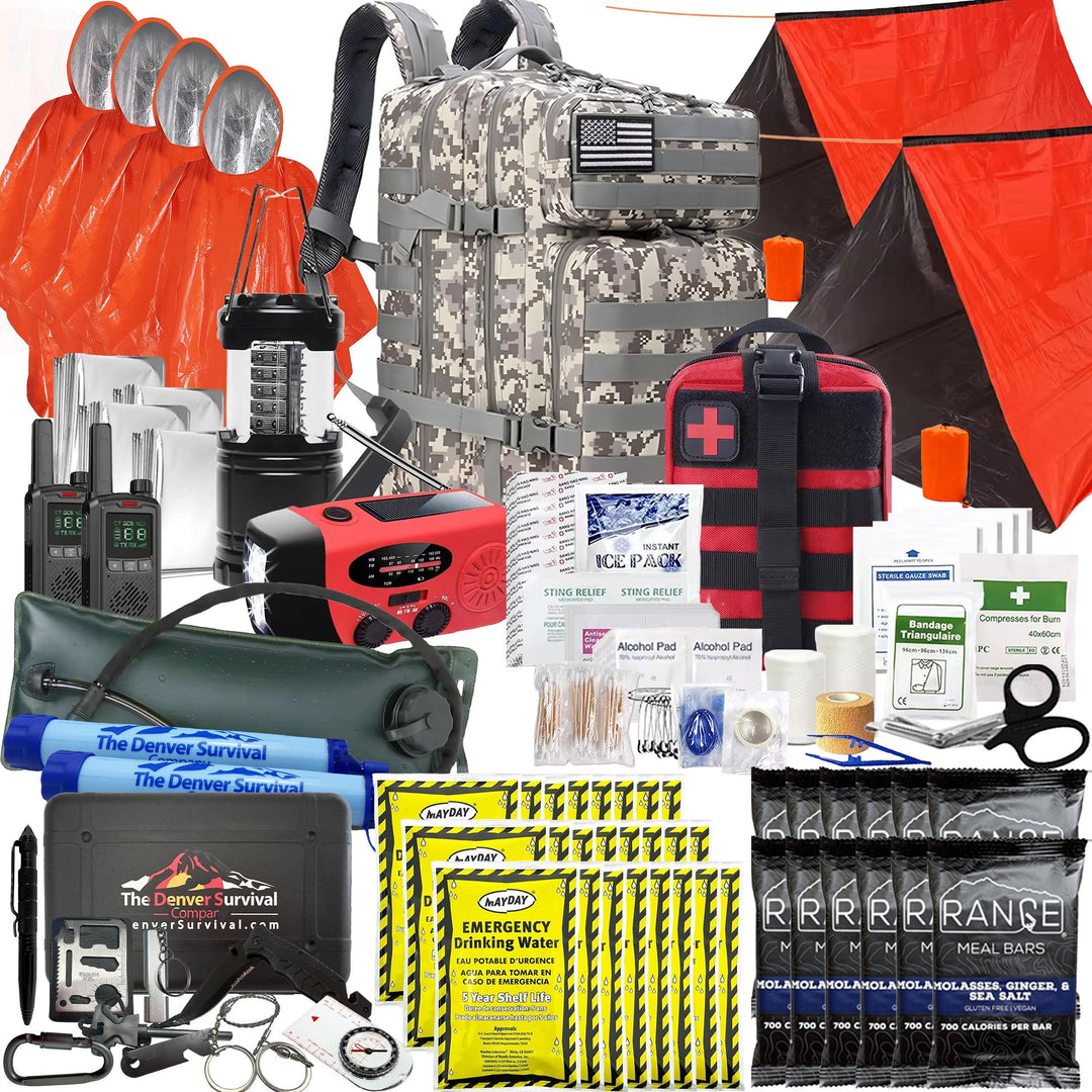 Gluten Free 4 Person 72 Hour Emergency Bug Out Bag Kit - Denver Survival - survival backpack survival gear survival supplies survival equipment