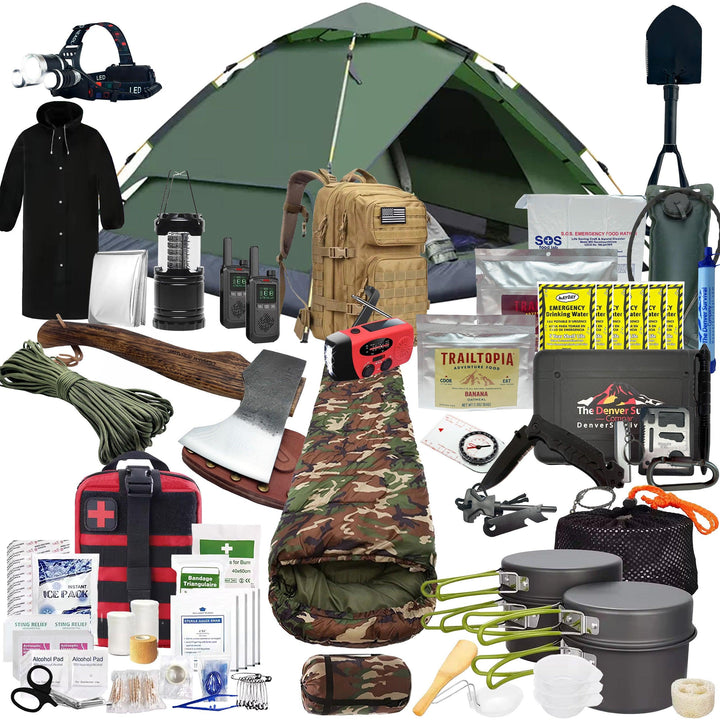 1 Person 72 Hour Survival Bag with Camping Supplies - Denver Survival - survival backpack survival gear survival supplies survival equipment