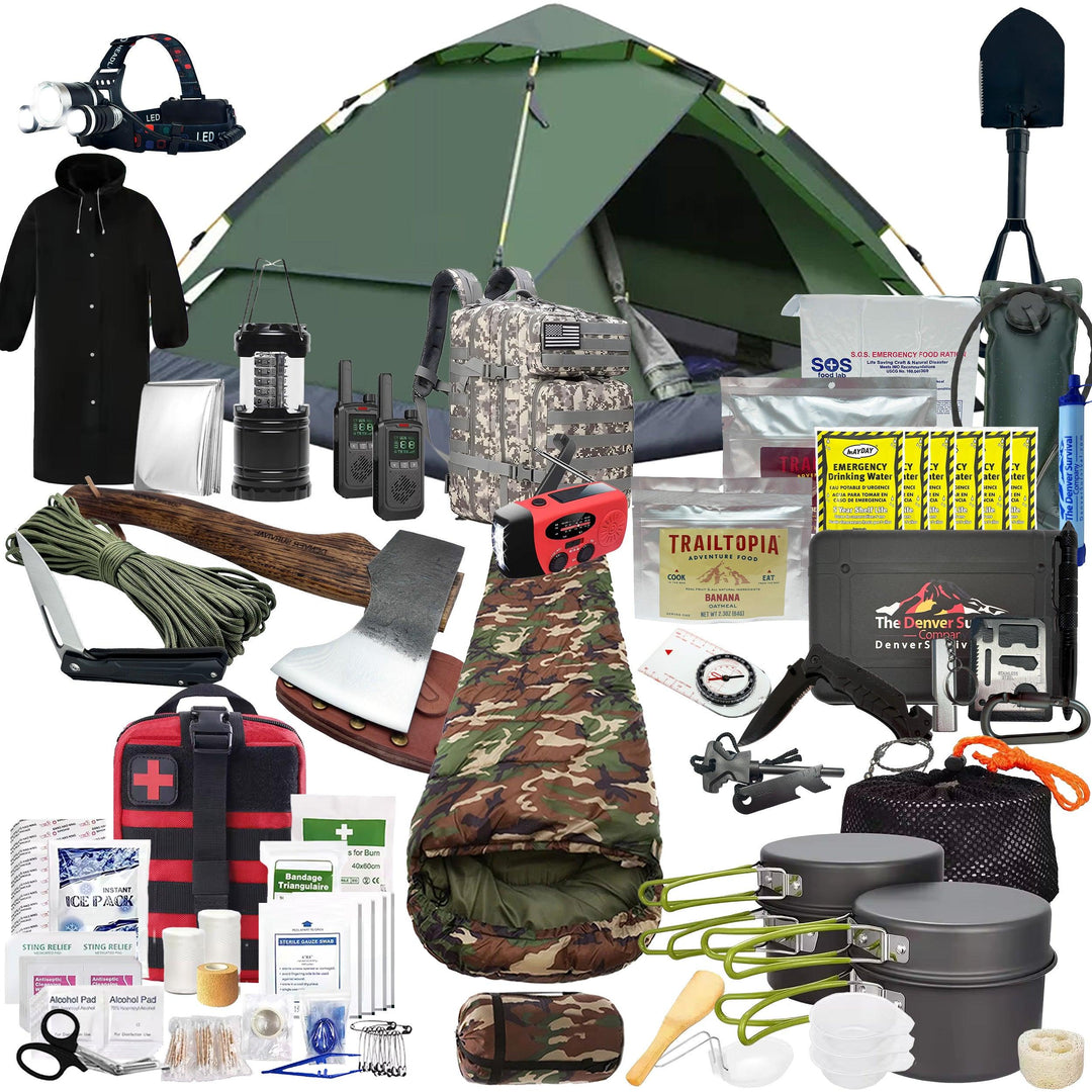 1 Person 72 Hour Survival Bag with Camping Supplies - Denver Survival - survival backpack survival gear survival supplies survival equipment