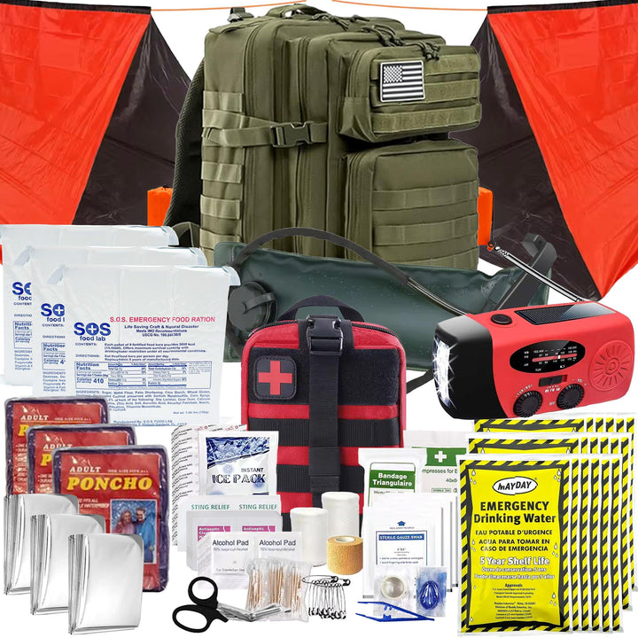 3 Person 72 Hour Survival Bug Out Bag with Backpack, Food, Water, and Shelter - Denver Survival - survival backpack survival gear survival supplies survival equipment