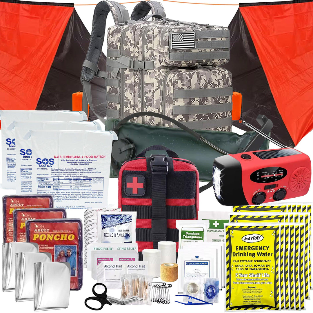 3 Person 72 Hour Survival Bug Out Bag with Backpack, Food, Water, and Shelter - Denver Survival - survival backpack survival gear survival supplies survival equipment