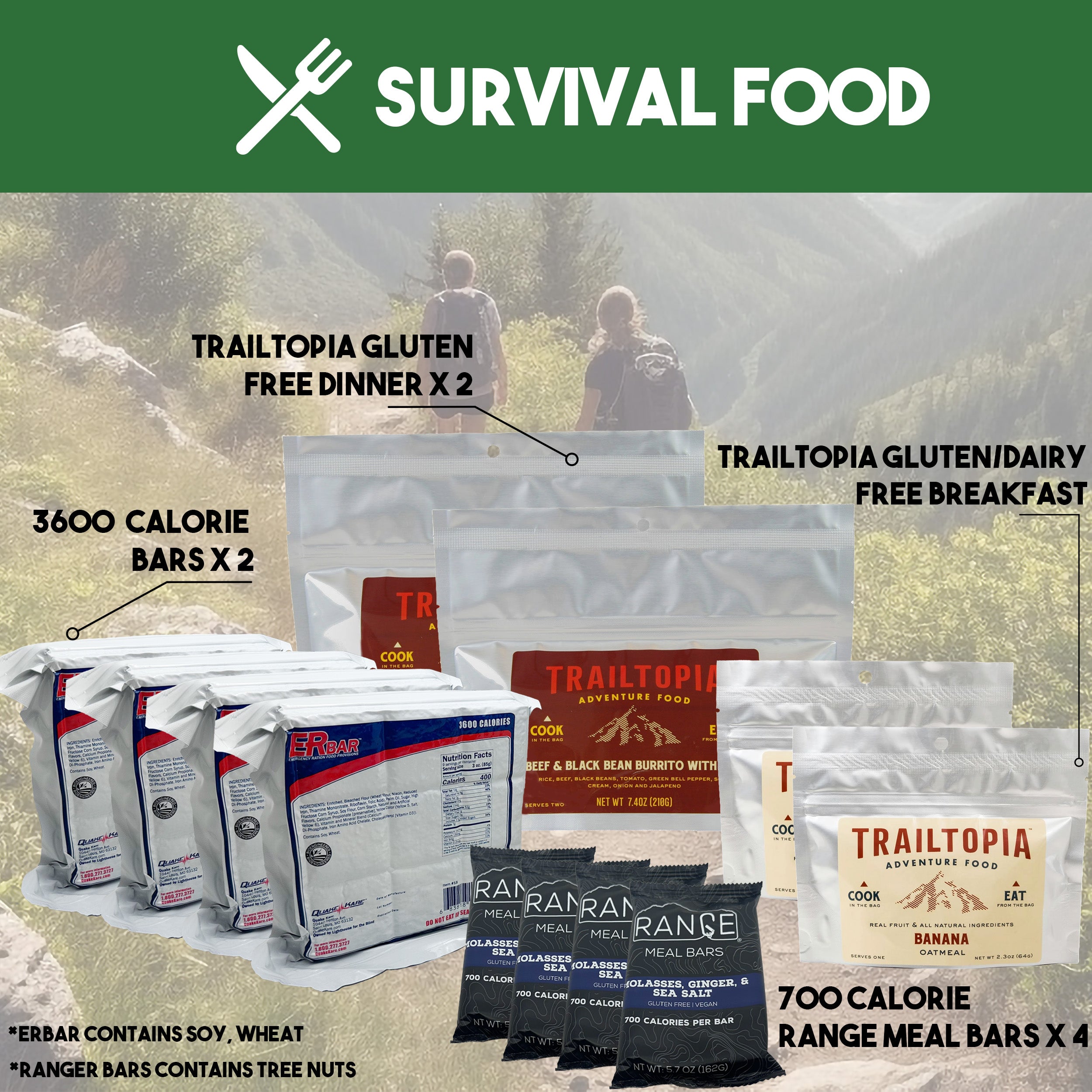 2 Person 10 Day Survival Bag Food Supply