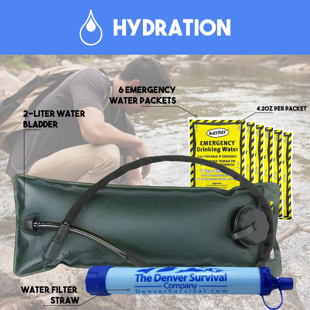 5 Day Upgraded Survival Bag with Food, Hydration, Shelter, and More - Denver Survival - survival backpack survival gear survival supplies survival equipment