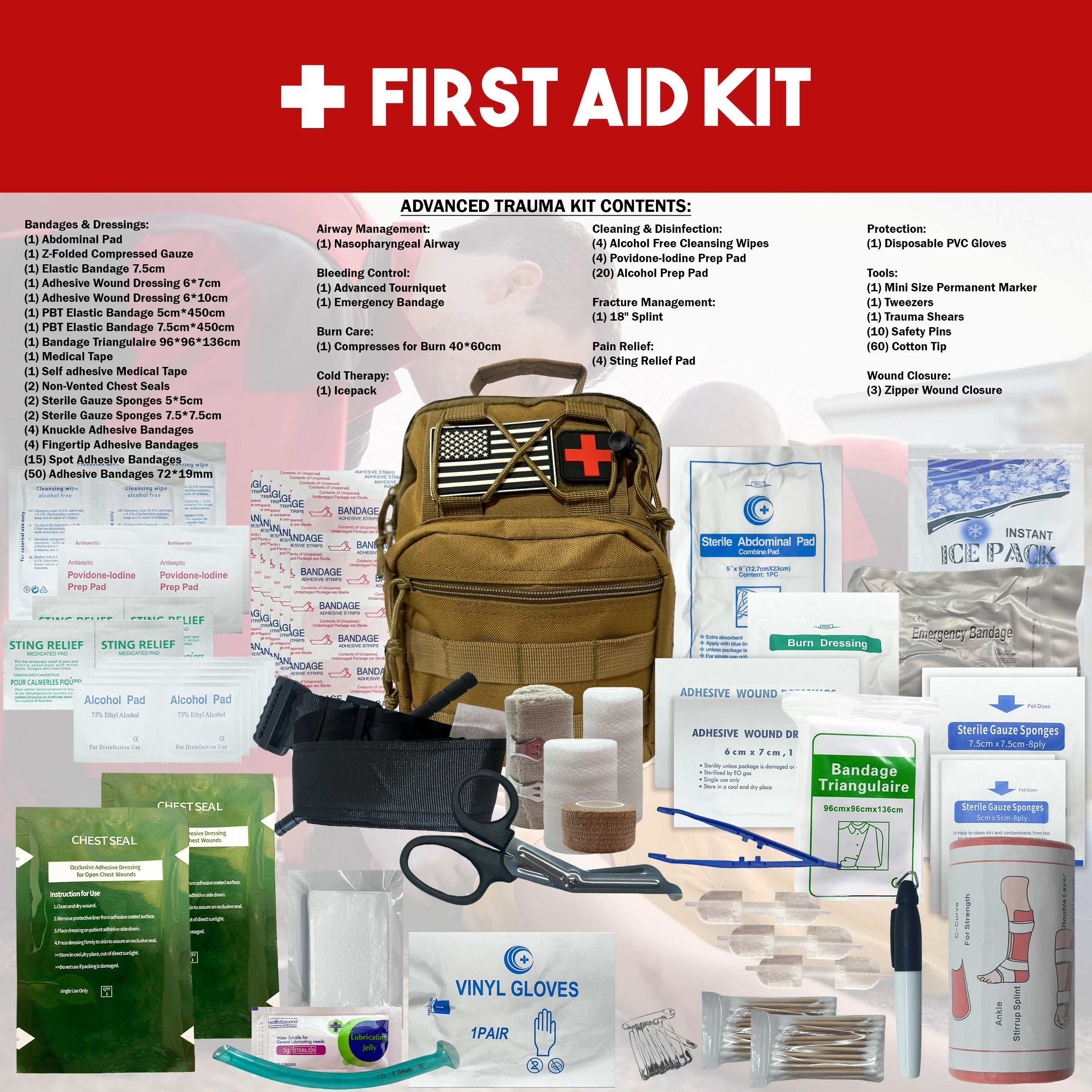 Premium 2 Person 72 Hour Survival Bug Out Bag Backpack with First Aid Kit and Survival Kit