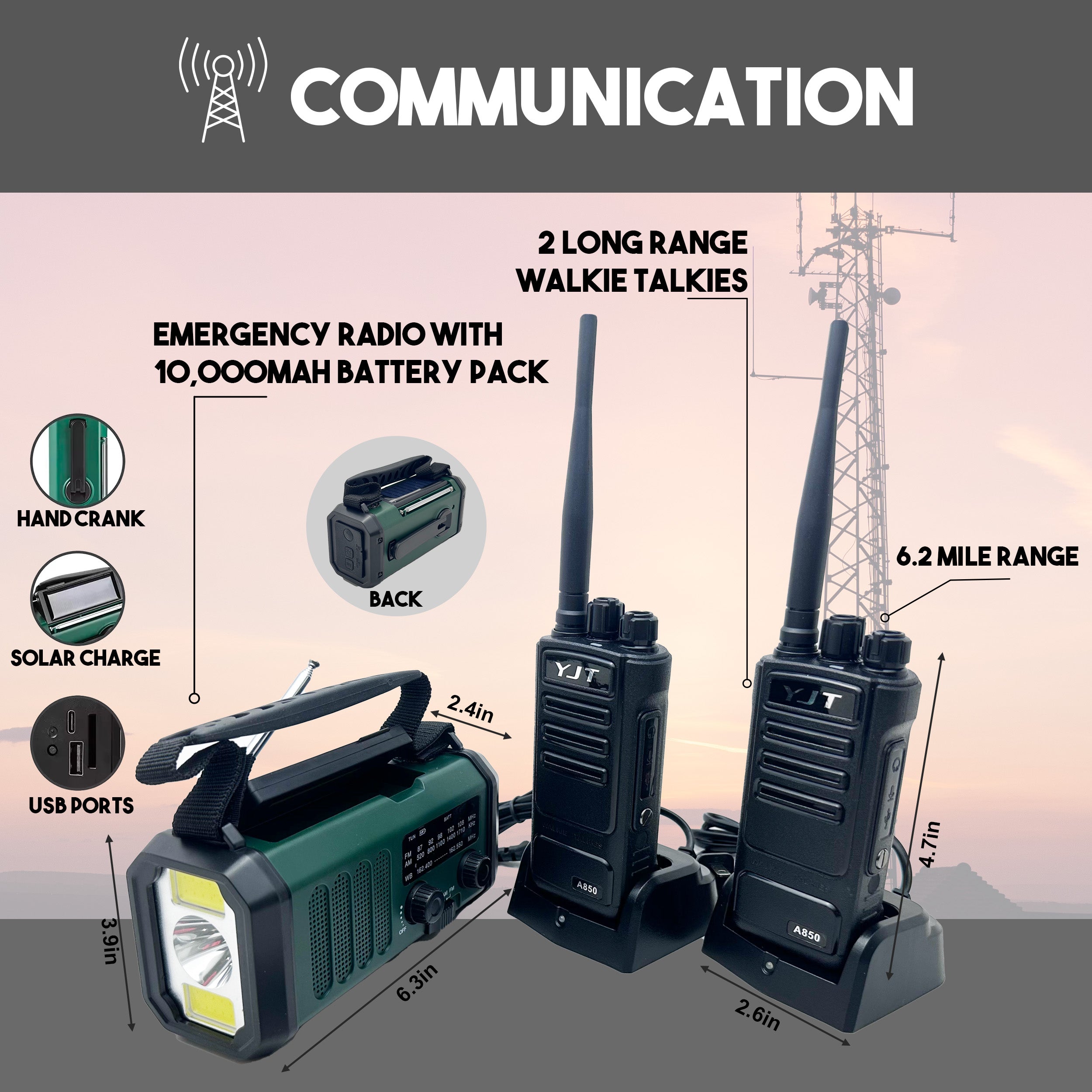 2 Person 10 Day Survival Bag Communications
