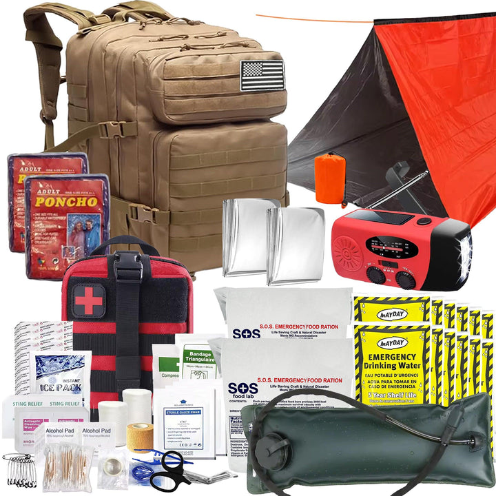 Essentials 2 Person 72 Hour Survival Bug Out Bag with Backpack, Food, Water, and Shelter - Denver Survival - survival backpack survival gear survival supplies survival equipment