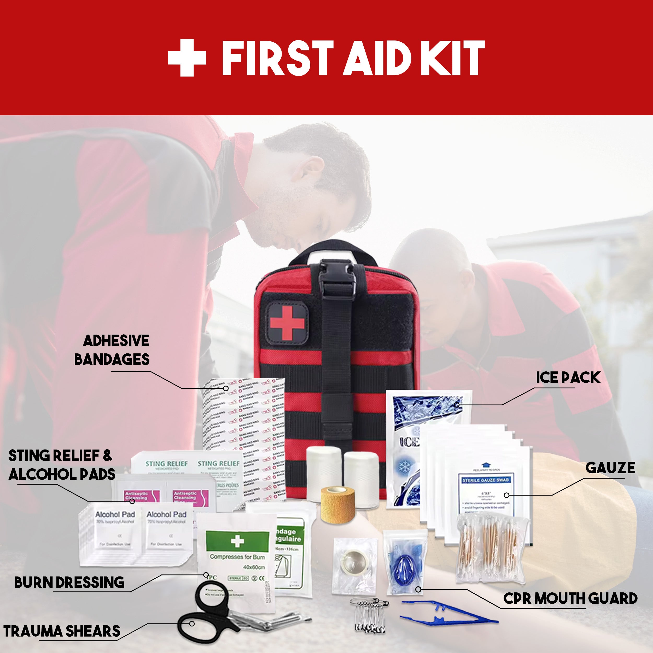 2 Person 3 Day Premium Survival Bag First Aid Kit