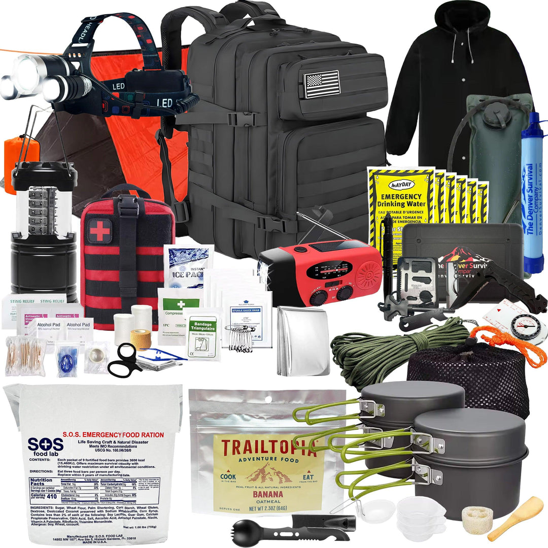 Premium 1 Person 72 Hour Survival Bug Out Bag Backpack with First Aid Kit and Survival Kit - Denver Survival - survival backpack survival gear survival supplies survival equipment