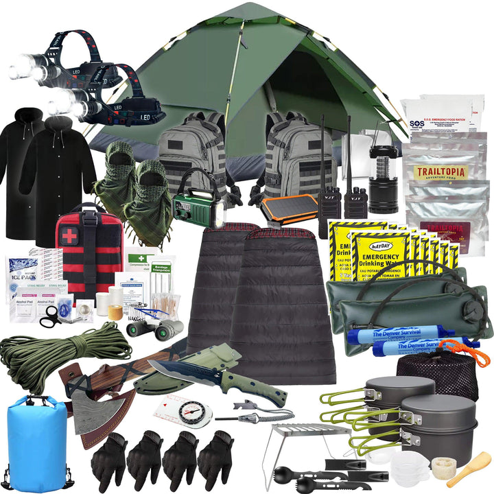 Premium 2 Person 72 Hour Survival Bag with High Quality Survival Tools - Denver Survival - survival backpack survival gear survival supplies survival equipment