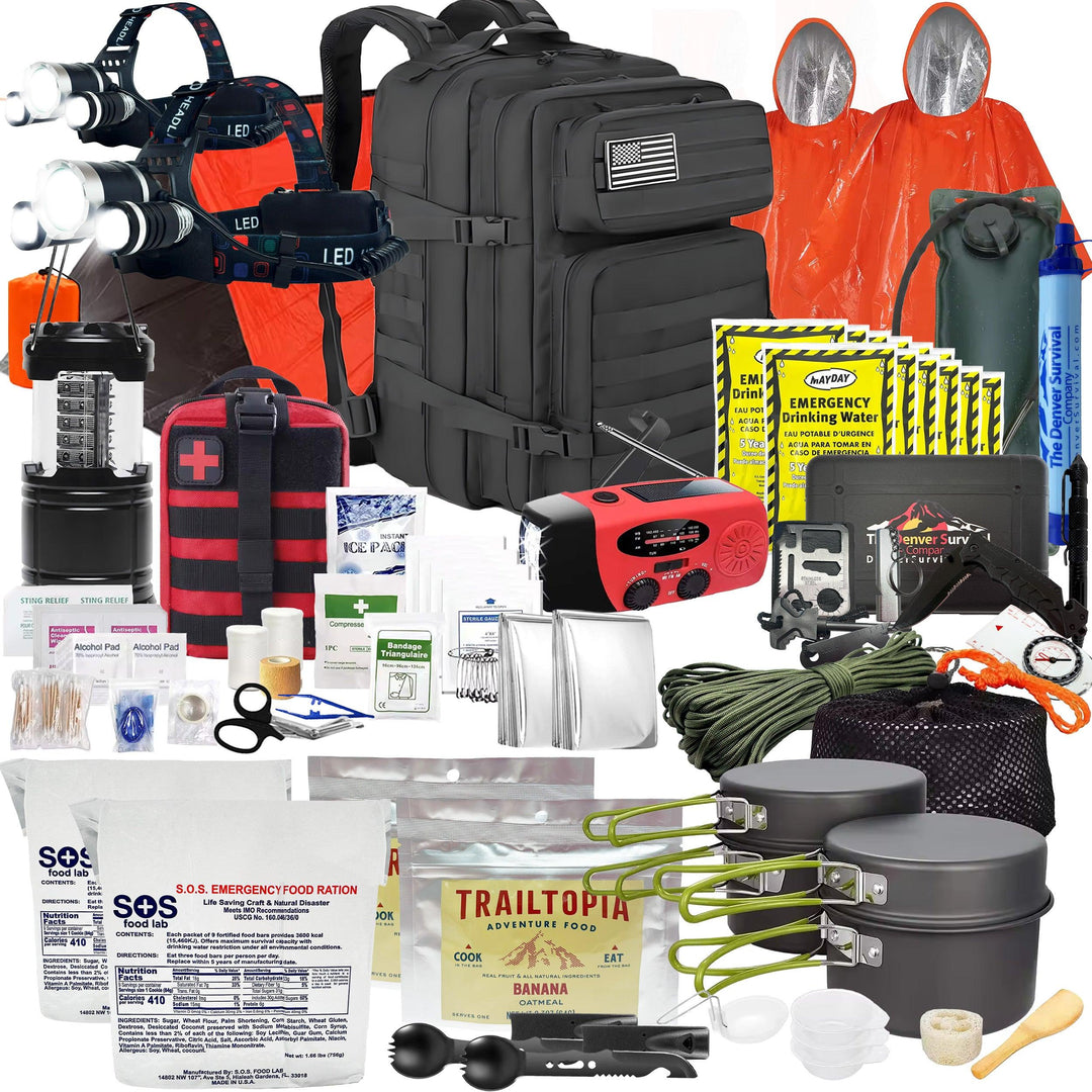 Premium 2 Person 72 Hour Survival Bug Out Bag Backpack with First Aid Kit and Survival Kit - Denver Survival - survival backpack survival gear survival supplies survival equipment