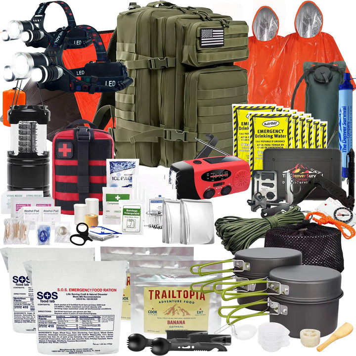 Premium 2 Person 72 Hour Survival Bug Out Bag Backpack with First Aid Kit and Survival Kit - Denver Survival - survival backpack survival gear survival supplies survival equipment