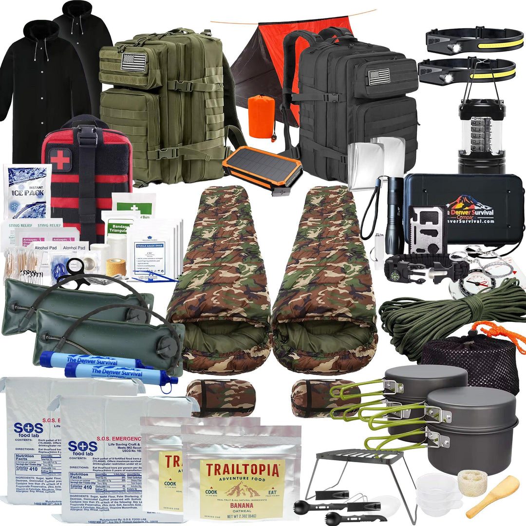 Ultimate 2 Person 72 Hour Bug Out Bag - Upgraded Bug Out Survival Kit - Denver Survival - survival backpack survival gear survival supplies survival equipment